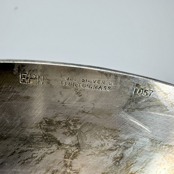 Vintage Poole Silver Plated Serving Trinket Tray Old English Rectangle EPNS 1057 - Picture 4 of 5